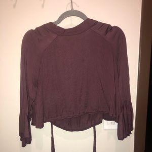 purple american eagle tie back shirt